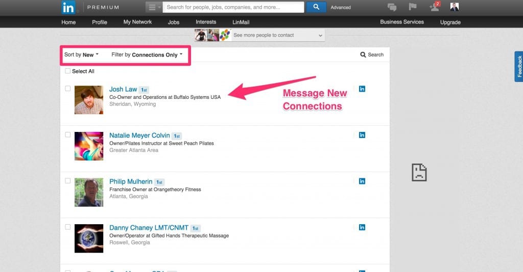 Message LinkedIn Connections