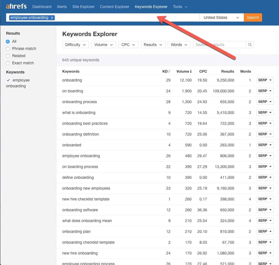 ahrefs Keyword Explorer