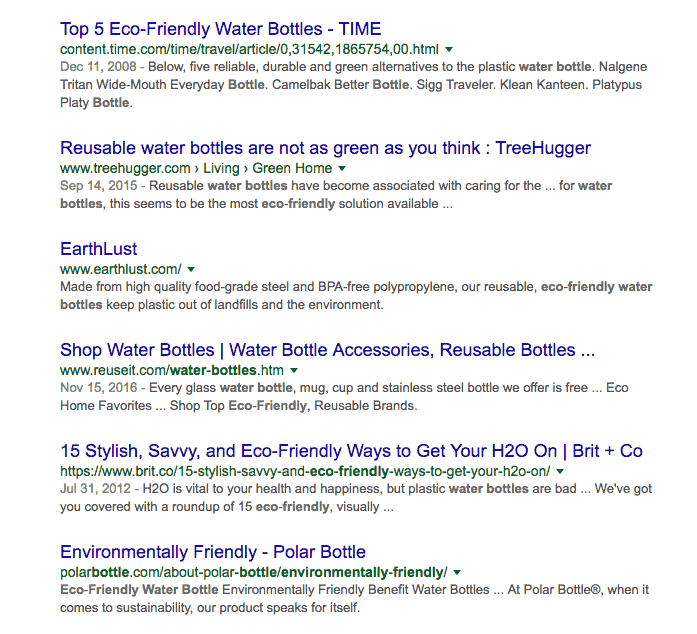 Environmentally Friendly Drink Bottles Search