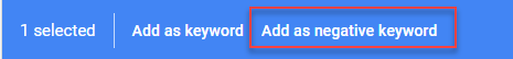 add negative keywords in adwords