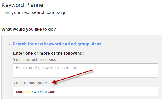AdWords competition Keyword Planner