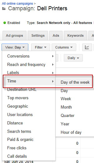 dayparting in google