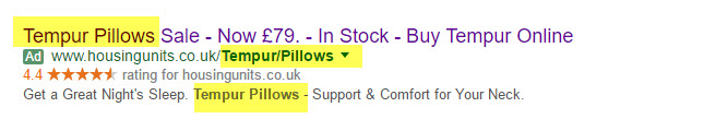 Increase AdWords CTR by Including keywords in all areas of your advert copy