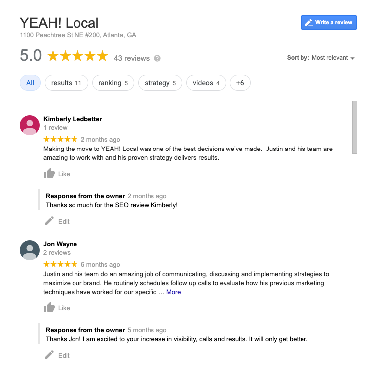 Google Reviews YEAH! Local