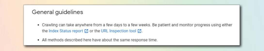 Guidelines for URL inspection tool